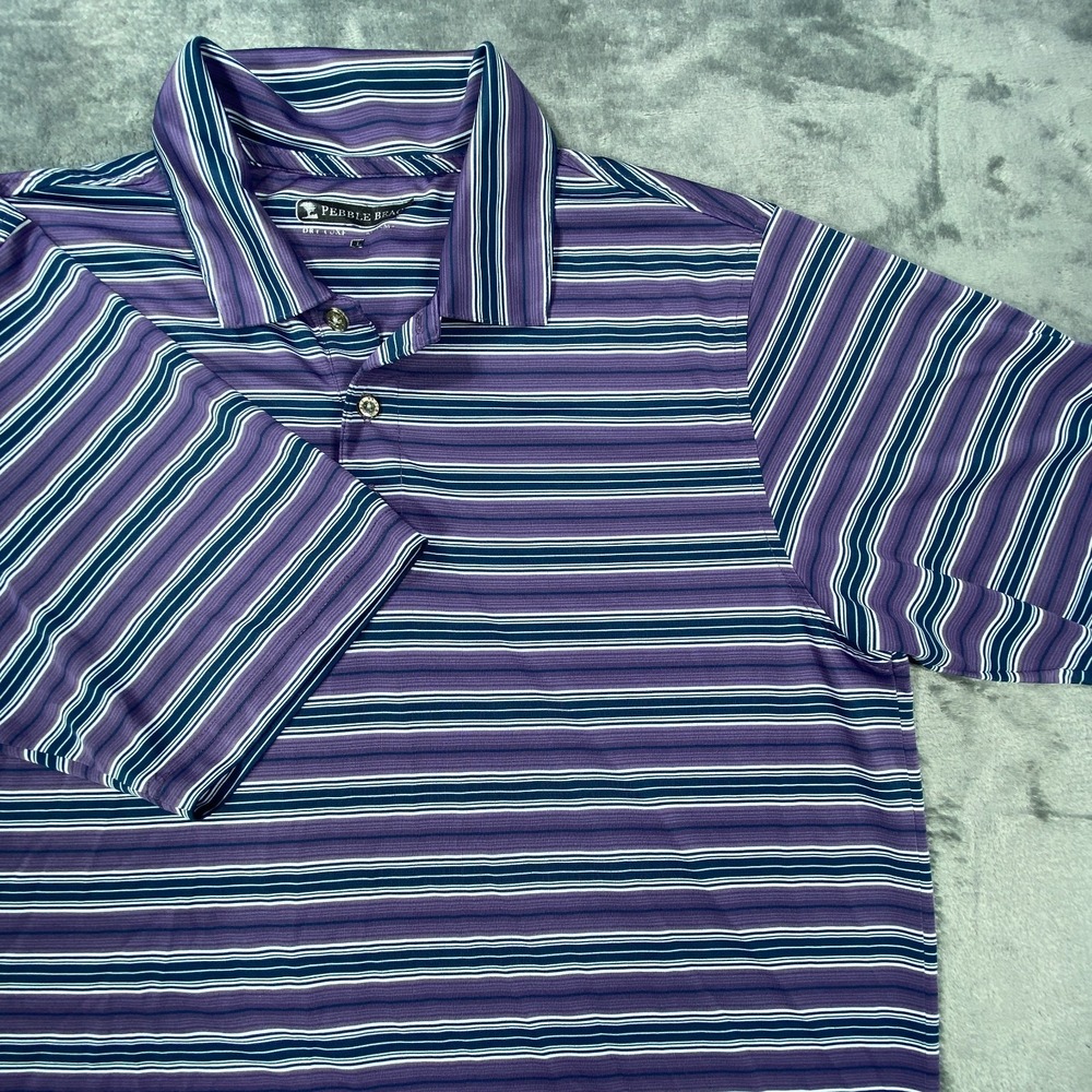 Pebble Beach Golf Shirt Dry-Luxe Performance Mens L Purple Athletic Casual Top